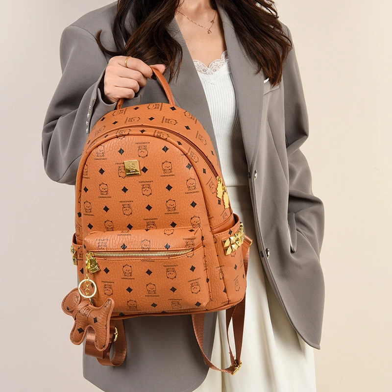 

Fashionable women's trendy new PU shoulder bag backpack handbag school bag mochila рюкзак женский 백팩 ita bag bags for woman