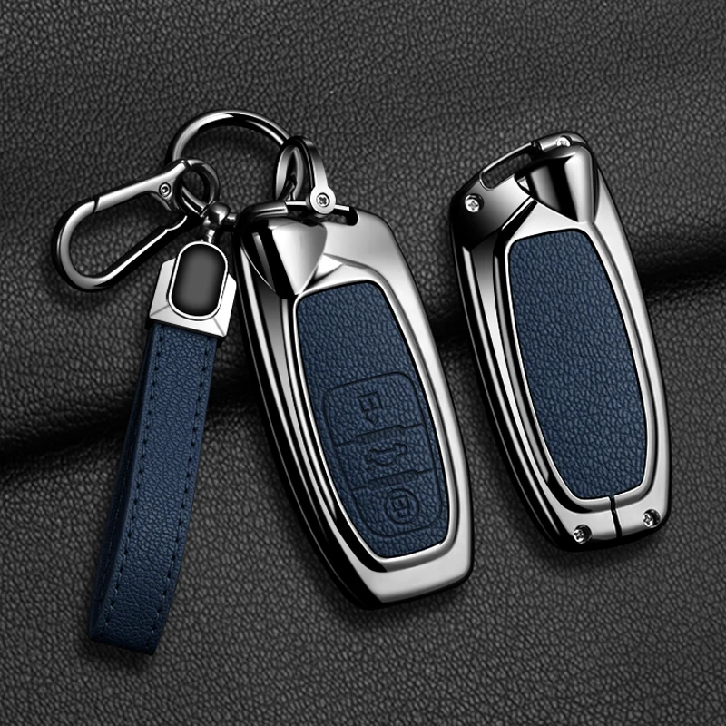 Zinc Alloy Leather Car Remote Key Cover Case Shell For Lamborghini Urus Huracan Aventador Protective Auto Keychain Accessories