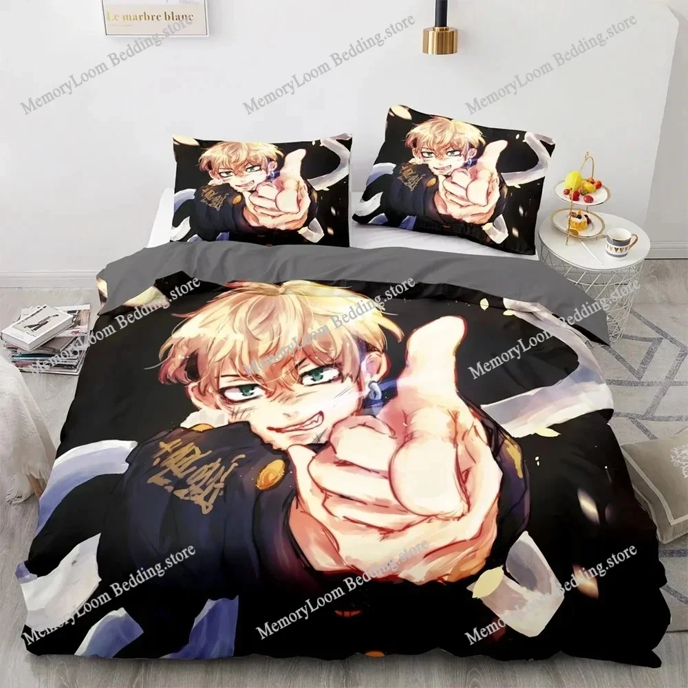 

3D Printed Anime Tokyo Avengers Manjiro Sano Bedding Set Boys Girls Twin Queen Size Duvet Cover Pillowcase Bed Kids Adult