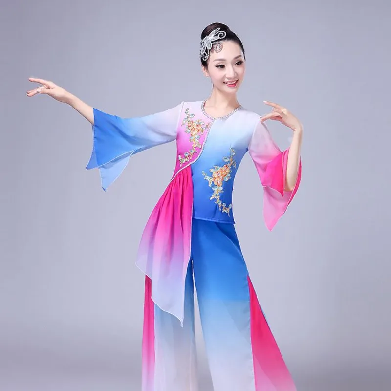 New Classical Dance Costumes Fan Folk Dance Costumes Adult