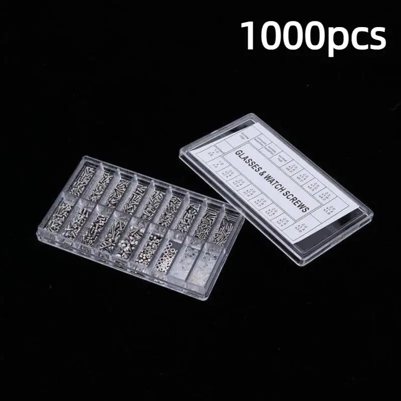 1000pcs/Box Eyeglass Accessories PM Round Eyeglass Screws Screw Washers Small Repair Screws