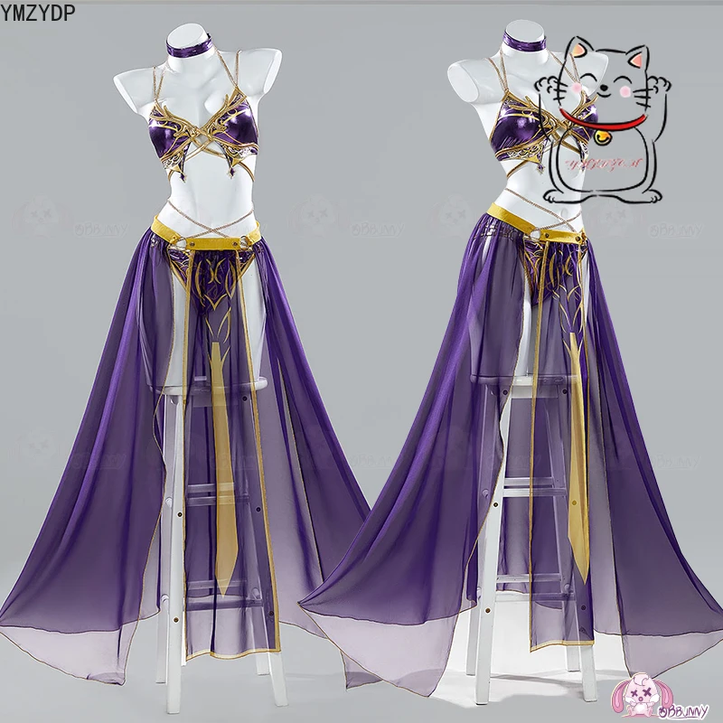 

New anime purple cosplay swimsuit two-piece detachable swimsuit can be worn underwater cosplay bikini swimsuit hot