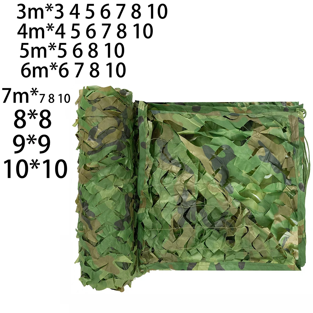 Large Camo Netting Customized 4m*4 5x5 6x6 7*7 8x8 10x10 Sun Shade Shelter Camouflage Net Woodland Garden Tent Awning Patio