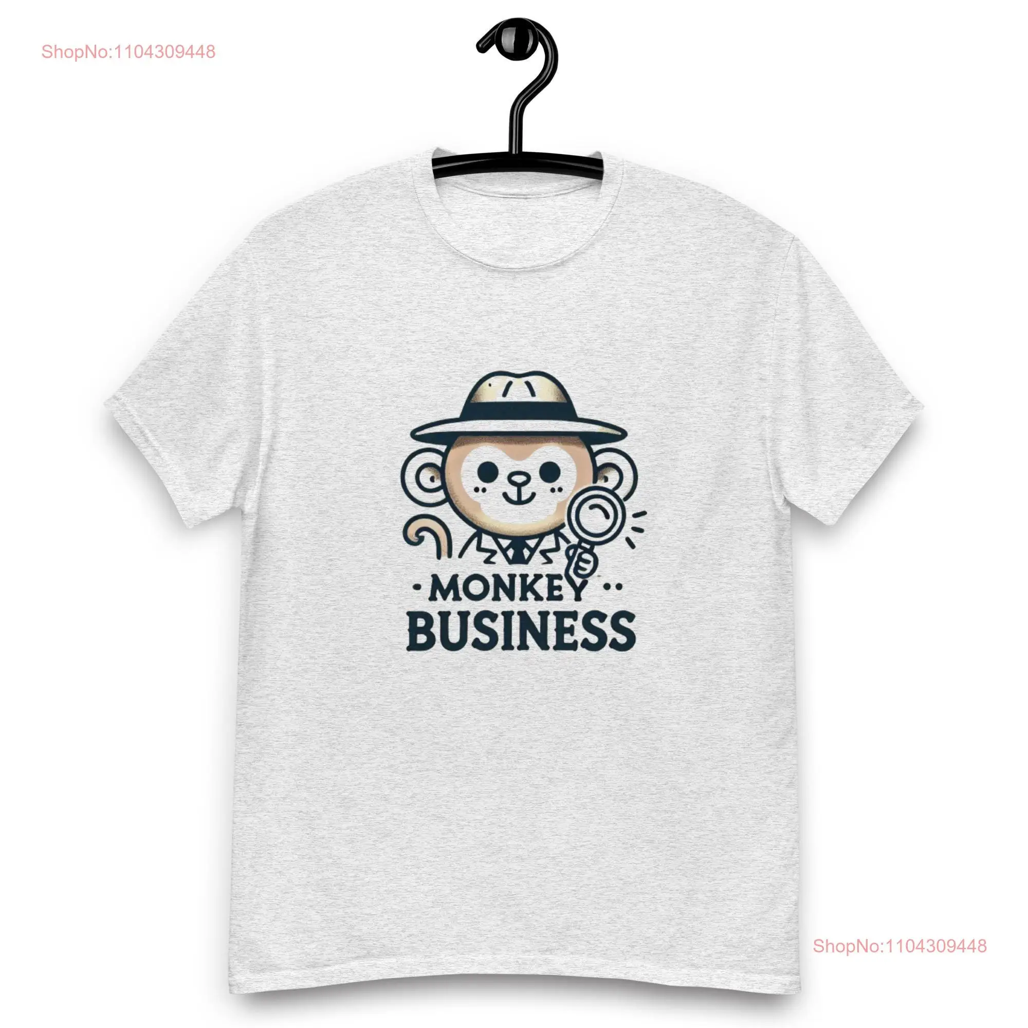 Monkey Business Detective T Shirt Fun for Lovers Perfect Kids and Adults Unique Idea long or short sleeves