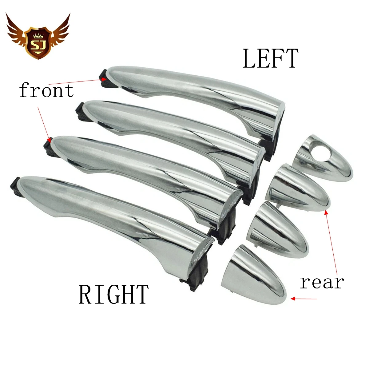 For Kia Sportage 2011-2016 Door Handle Cover Outside Exterior FRONT REAR LEFT RIGHT CHROME SMOOTH