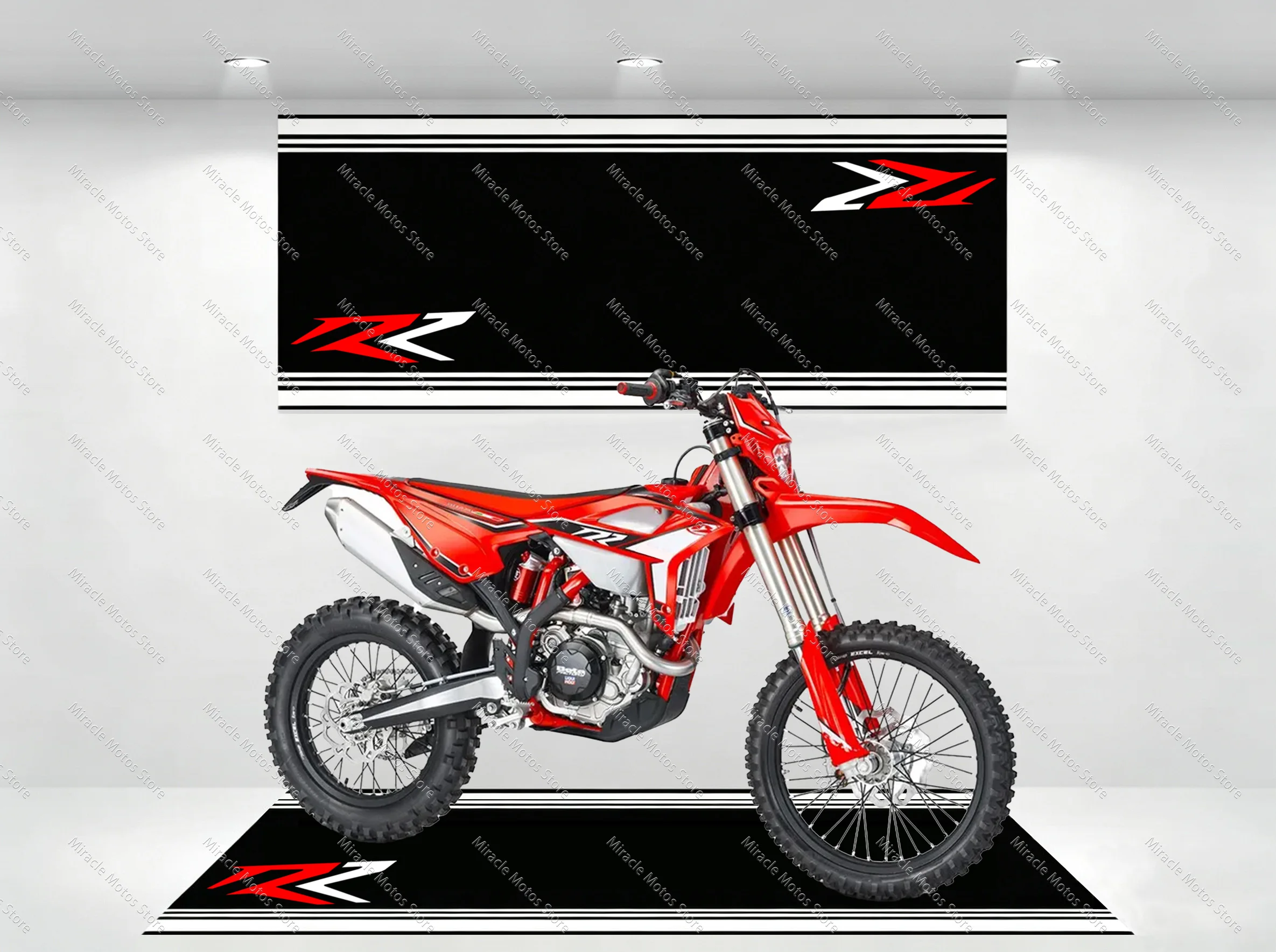 Tappetino Antiscivolo per Parcheggio Moto Beta RR 125 350 390 430 480 4t 2t, Tappeto Resistente alle Macchie, Stile Racing per Esposizione in Garage