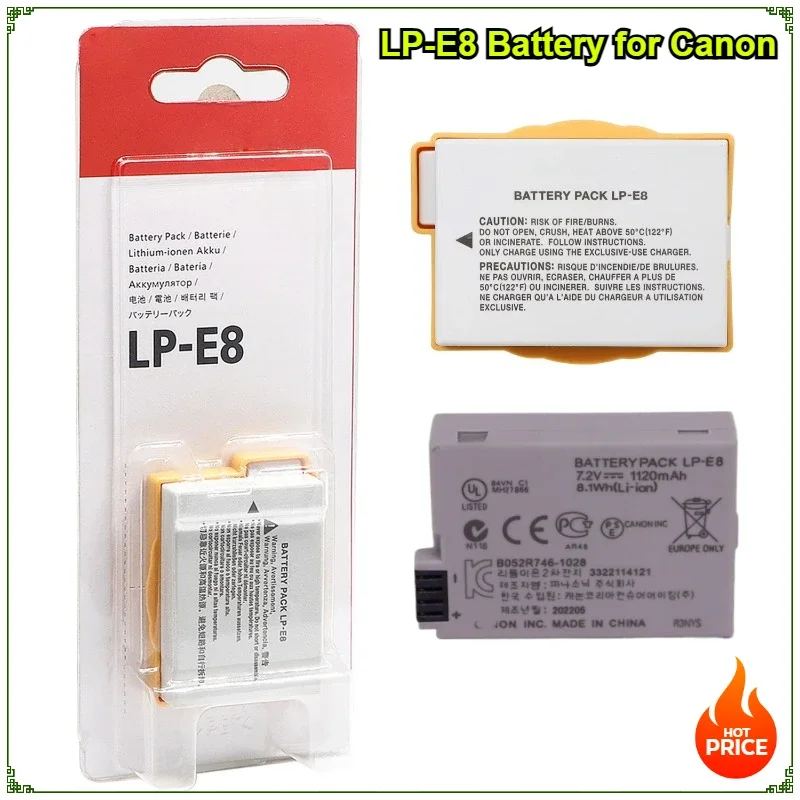 

1120mah LP-E8 LPE8 Camera Battery for Canon EOS 550D 650D 600D 700D Kiss X4 X5 X6i X7i Rebel T2i T3i T4i T5i LC-E8E