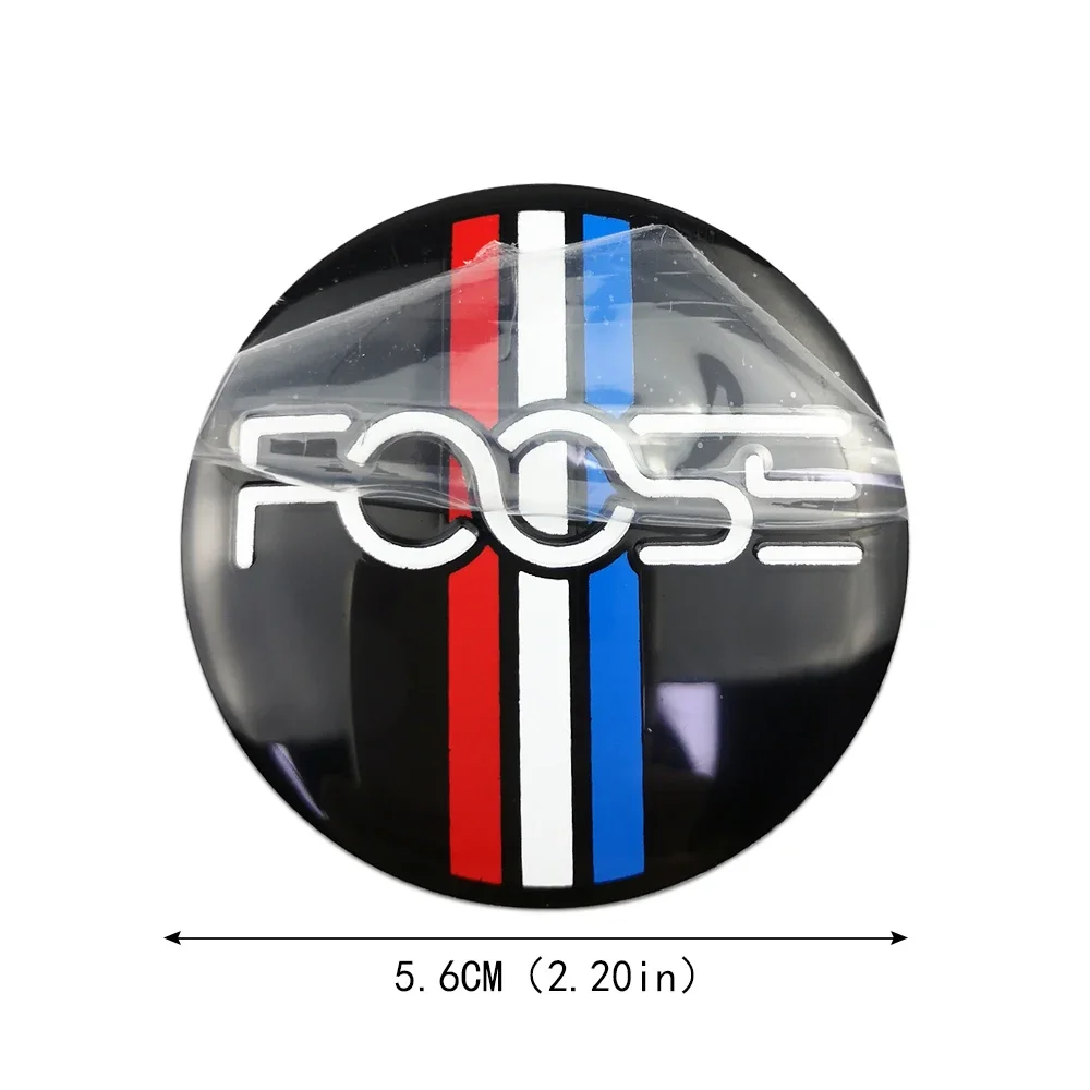 56mm 4PCS Car Wheel Center Hub Cap Sticker Emblem Decal for Foose RS ST Wolf Shelby Focus Everest Kuga Ranger Explorer Fiesta