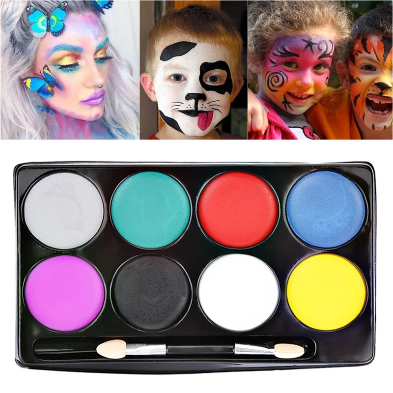 Paleta de maquillaje para arte corporal, pintura al óleo impermeable, pigmento de belleza, tatuaje, para fiesta, Festival, Halloween, 1 ud.