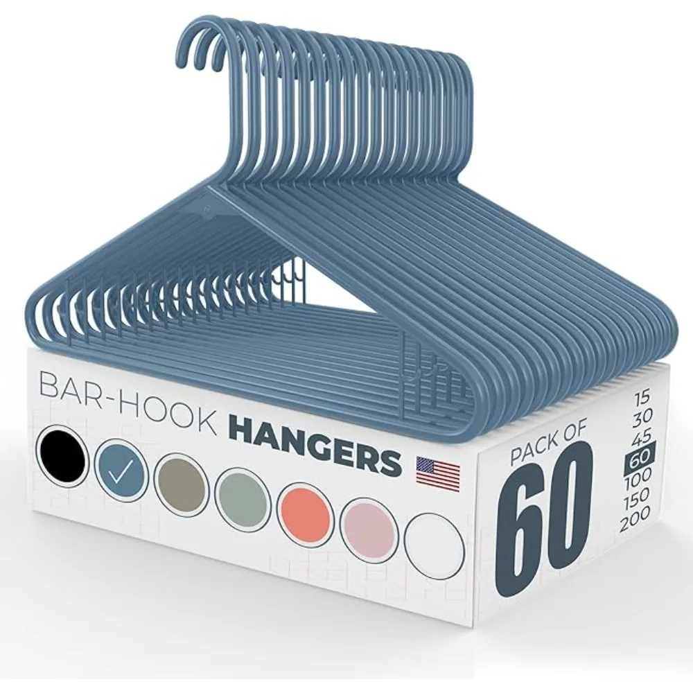 60pk Made in USA Strong Plastic Clothes Hangers Bulk | 20 30 50 100 Pack Available  Laundry Clothes Hanger Coat Hangers Plastic