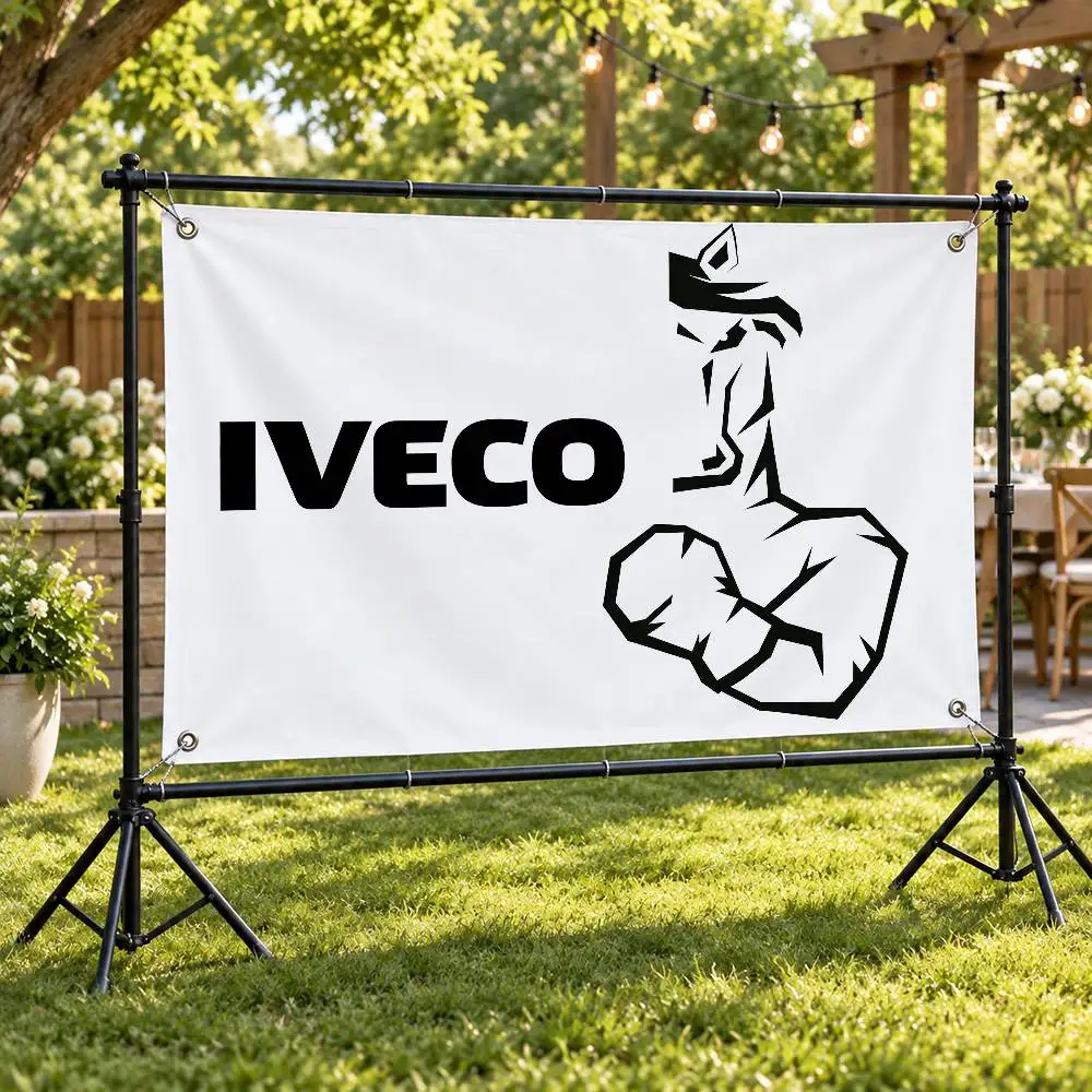 Truck Brand Iveco Aesthetic Wall Tapestry Flag Printed Wall Hanging Living Room Party Outdoor Decor