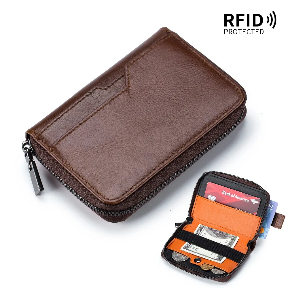 

Small Wallet for Men Genuine Leather RFID Blocking Credit Card Holder Compact Coin Purse Multiple Card Slots Women's Wallets