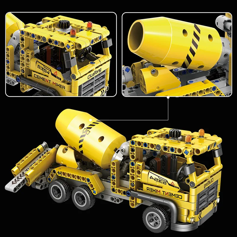 5351 Mechanical Engineering Vehicle Three-Dimensional Assembly Toy Forklift Excavator Crane Model Birthday Gift