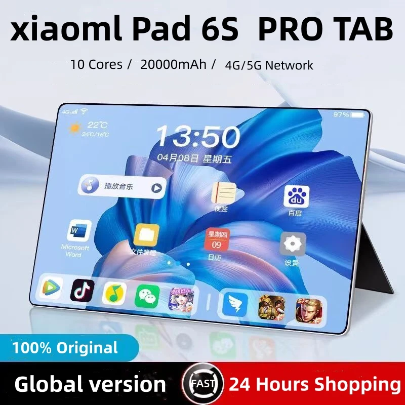 2024 Global Version Pad 6S Pro Original Android 14 Tablets 11inch 4K 16GB+1T 20000mAh 5G Dual SIM Bluetooth WiFi Xiaoml Tablet