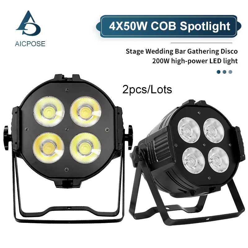 

2Pcs/Lots 200W COB Stage Strobe Light 4x50W LED Par Warm White/Cool White DMX Aluminum Par Light DJ Disco Christmas Stage Show