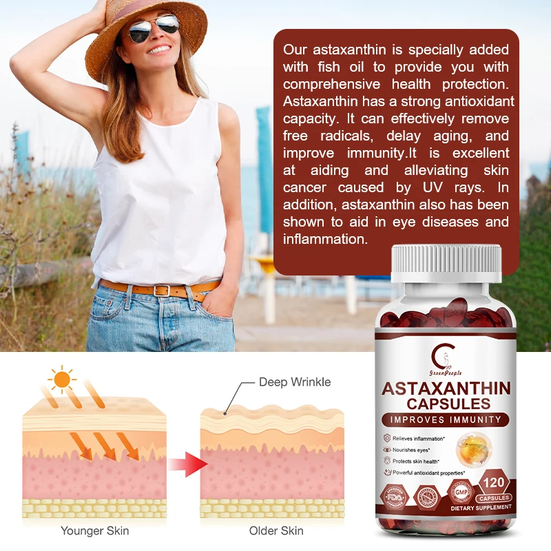 Non-Gmo Pure Astaxanthin Capsules Antarctic Krill Oil With EPA, DHA,Support Immunity, Cardiovascular GMP