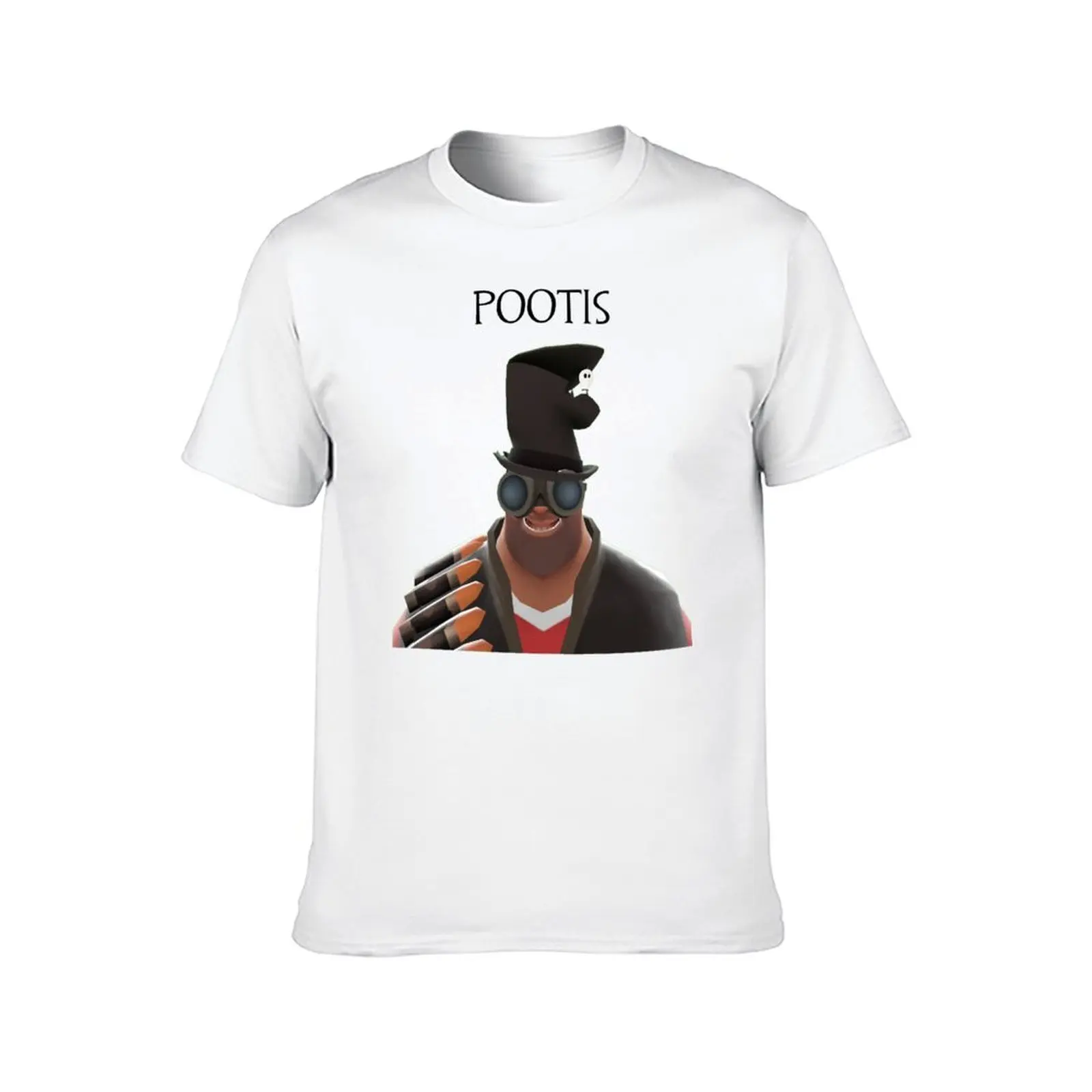 TF2 Gibus Heavy Pootis T-Shirt t shirt man plain t shirts for man pack cotton T-Shirt