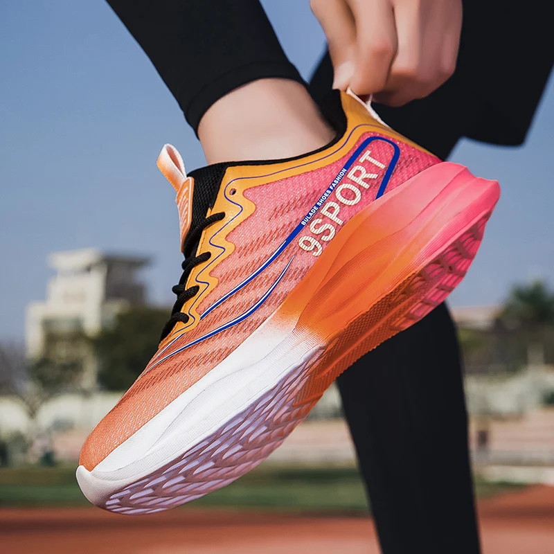 Sepatu Lari Pria Sepatu Kasual Nyaman Anti Selip Jaring Udara Pria Sepatu Jalan Pria Bersirkulasi Olahraga Bertali