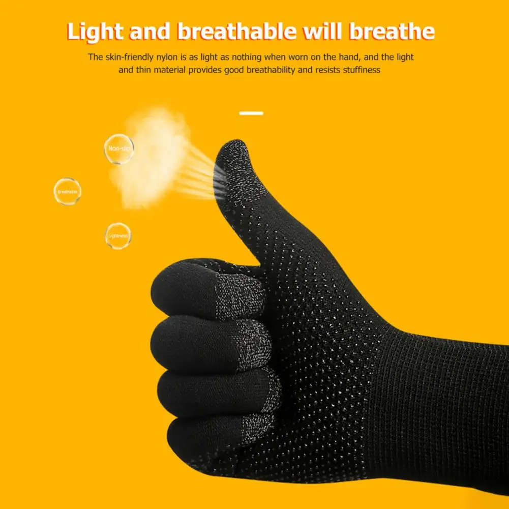 قفازات شاشة تعمل باللمس زوج واحد من قفازات عملية مضادة للانزلاق من السيليكون بتصميم جسيمات المعصم المرنة لألعاب الهاتف