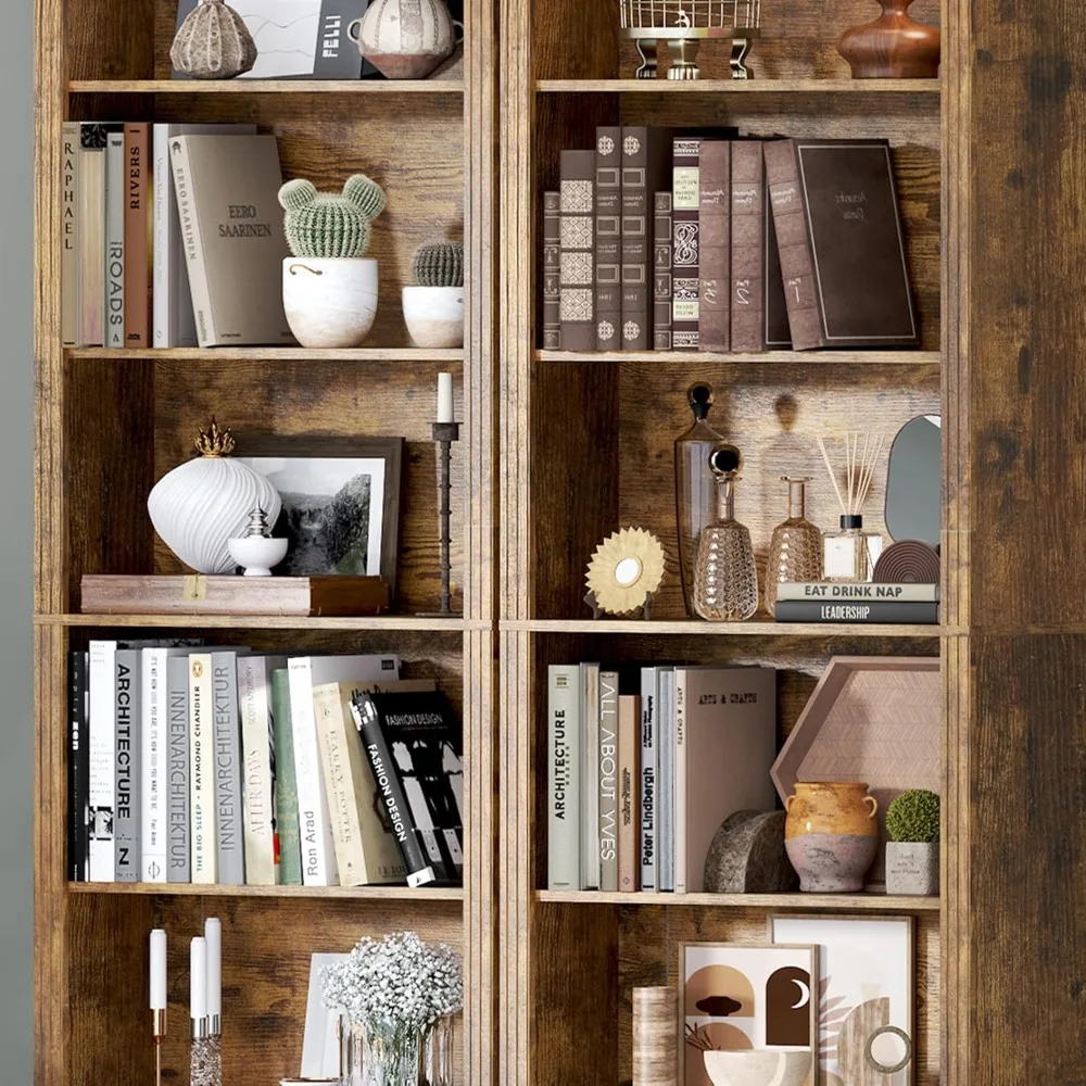 رف كتب بطول 75 بوصة، خزانة كتب قائمة على الأرض مكونة من 6 طبقات مع أرفف قابلة للتعديل، رف تخزين مفتوح بعرض 24 بوصة، تنظيم العرض الحديث #6