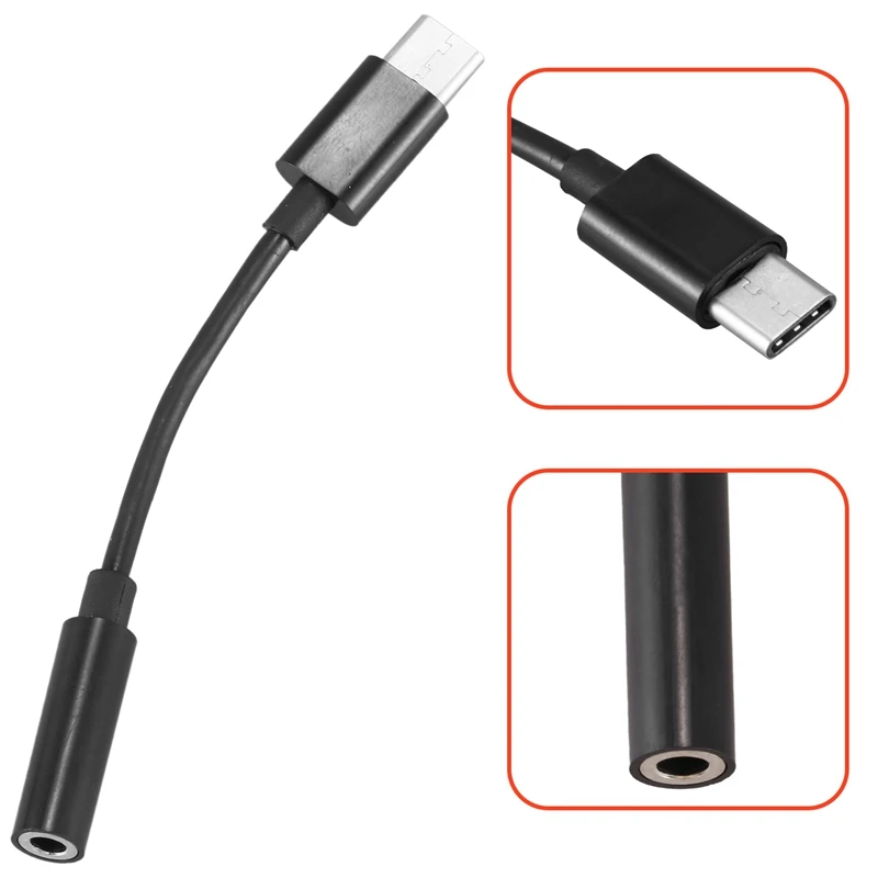 USB C To 3.5Mm Headphone/Earphone Jack Cable Adapter,Type C 3.1 Male Port To 3.5 Mm Female Stereo Audio Headphone Aux Connector