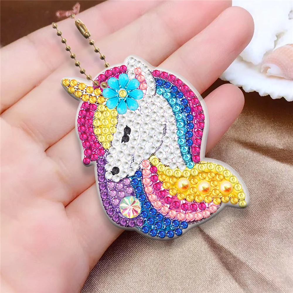 2022 New Double-sided Colored Diamond Keychain bird butterfly bee Diamond Painting Keychain Diamond Embroidery Pendant Gift