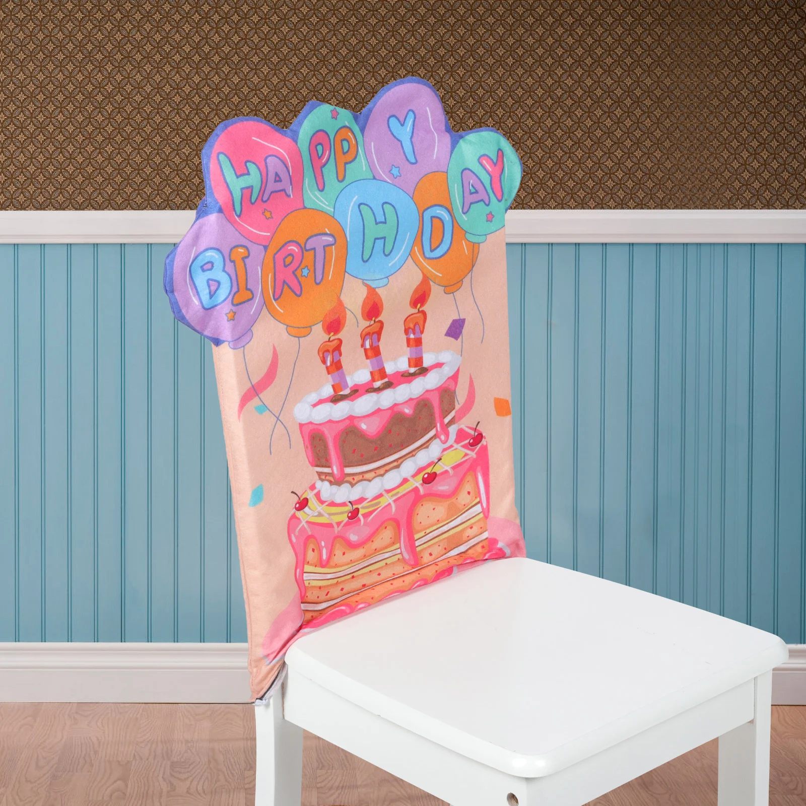 

Birthday Chair Cover Happy for Classroom Seat Office Party Children School Decor