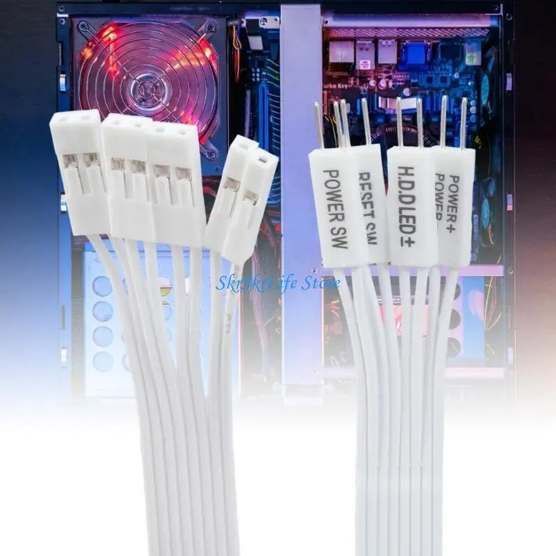 E65E Front Panel Connector Extension Wire For Computer Power Reset Switches LED Indicators PVC Durability