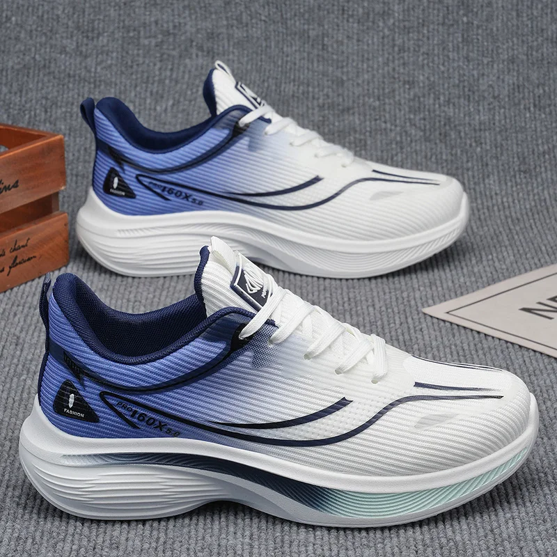 Summer New Breathable Mesh Fly Woven Sports Shoes for Men, Non Slip Soft Sole Running Casual Dad Shoes view 6