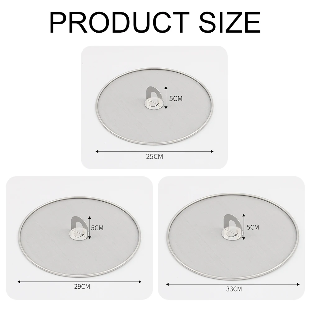 Oil-Splash Guard Stainless Steel Cooking Anti Splatter Split Guard Kitchen Gadget Splatter Proof Cover Mesh Pot Lid Frying Pan
