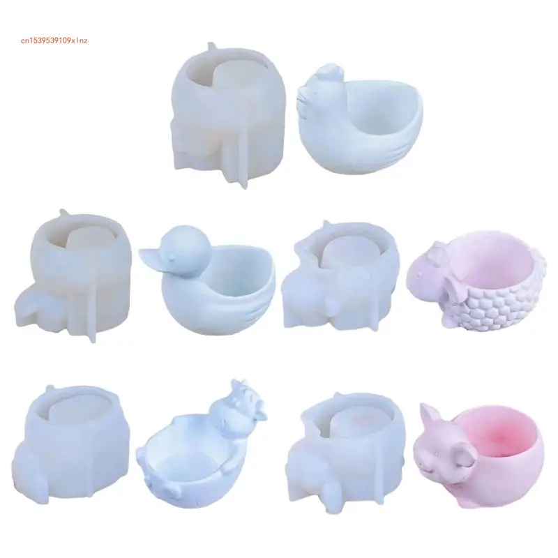 

Silicone Craft Moulds Succulent Planter Mold Animal Silicone Flowerpot Molds Suitable for Flowerpot Holders