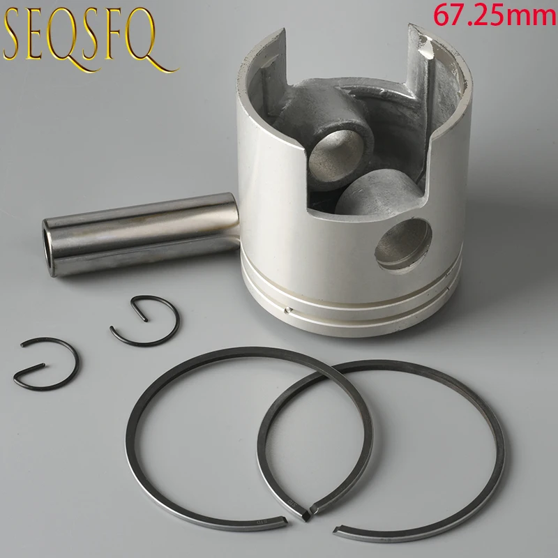 664-11631-01 Piston and Piston Ring Set +0.25MM For Yamaha Outboard Piston Kit 20HP 25HP 6G0-11635 / 6G0-11631-00-95 67.25mm