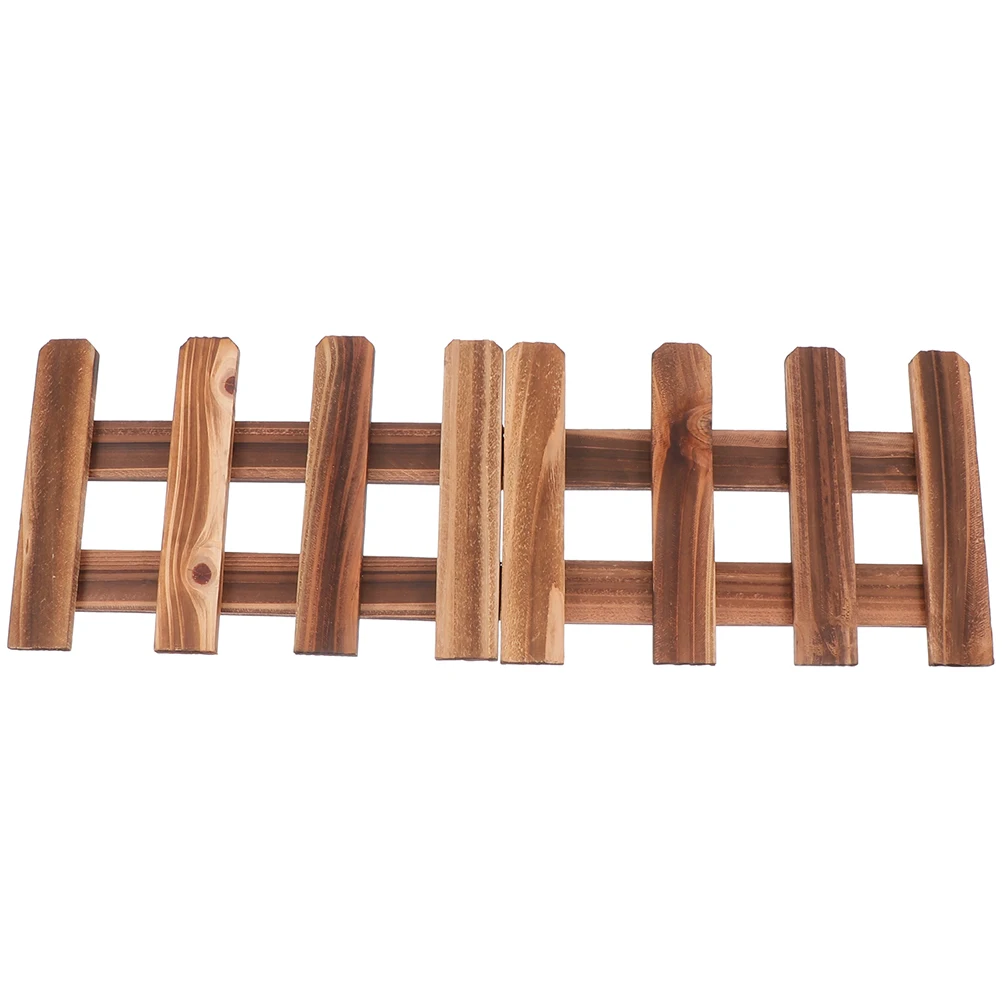 

Outdoor 25cmHx60cmL Anticorrosive Wood Fence Durable Lightweight Garden Decor Balcony Yard Border Wooden Panel
