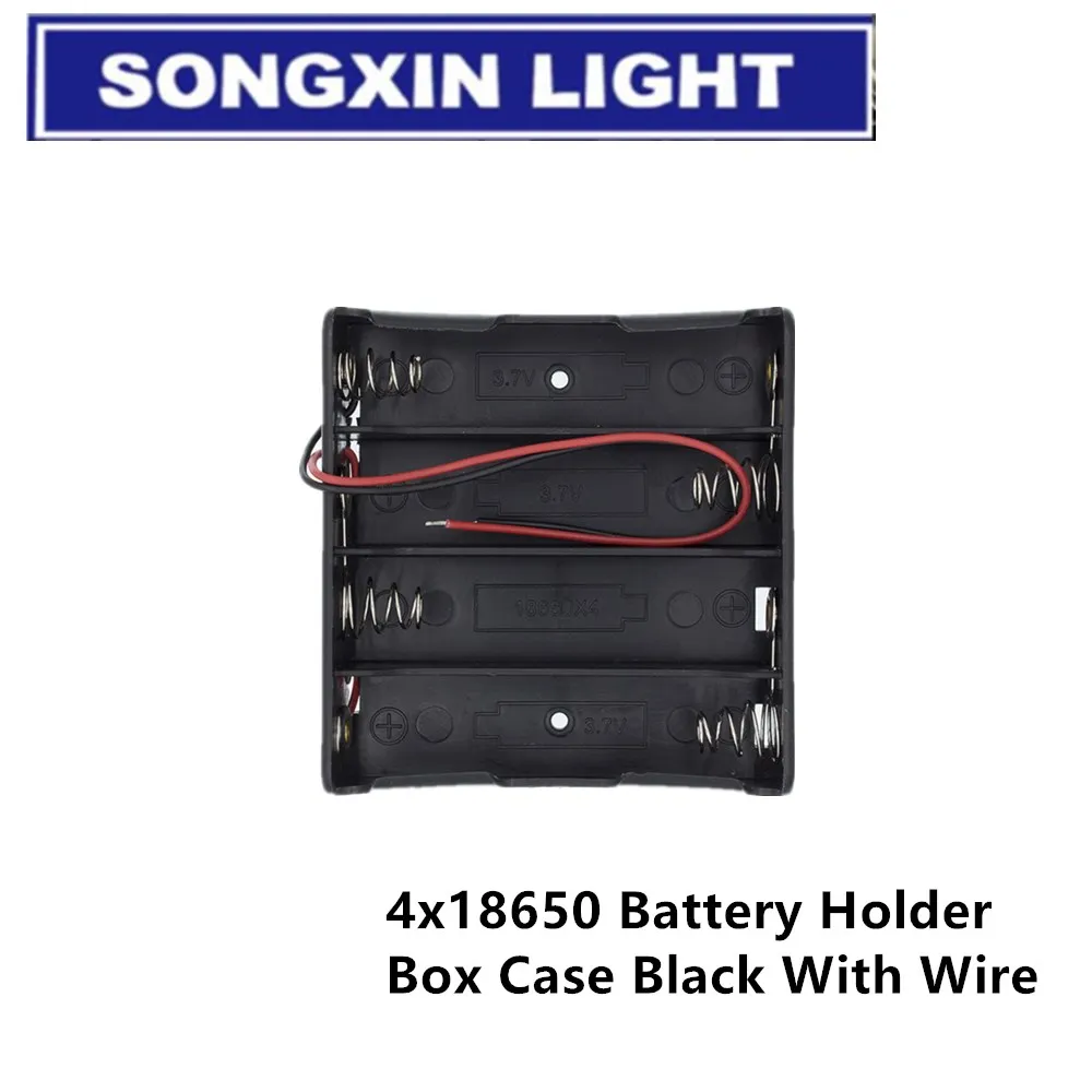 SAMIROB New And Original Plastic Standard Size AA/18650 Battery Holder Box Case Black With Wire Lead 3.7V/1.5V Clip