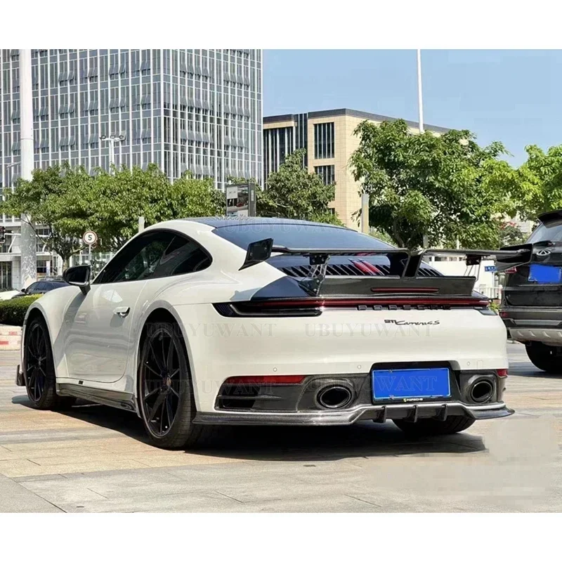 FOR 911 T Style Tail Real Carbon Fiber FRP Back Trunk Wing Rear Spoiler For Porsche 911 992 Carrera Car 2019-2020 Modification