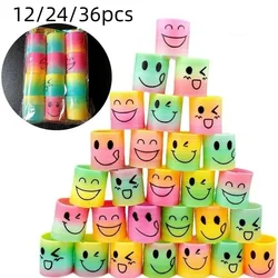 12/24/36pcs Rainbow Magic Springs Circle Toys Gradient Color Fingertip Coils Funny Kid Toy Halloween Party Favors Christmas Gift