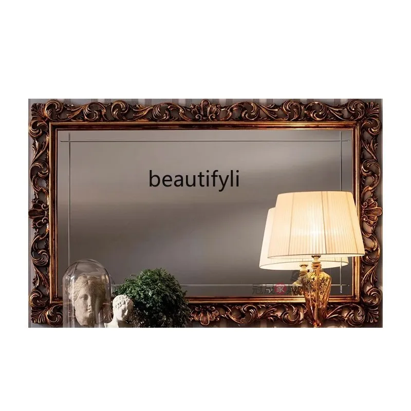 European style, living room fireplace, wall-mounted French wall dining side, Nordic entrance, vanity mirror