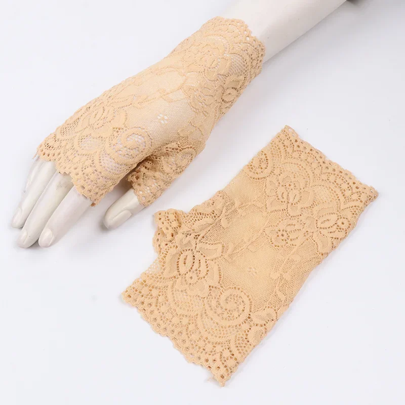 النساء الرقص قفازات برباط واقية من الشمس قفازات قصيرة أصابع القيادة قفازات نصف اصبع قفازات متصلة قفازات مرنة الصيف