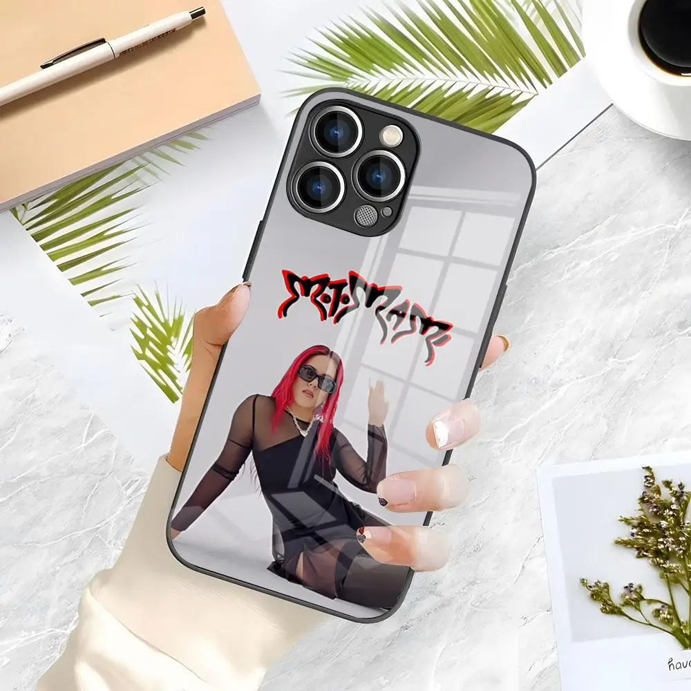 

Rosalia Spanish Singer Phone Case For IPhone 16 Pro Max 15 14 13 Mini 12 Pro 11 XS Max 7 8 Plus Black Glass Cover