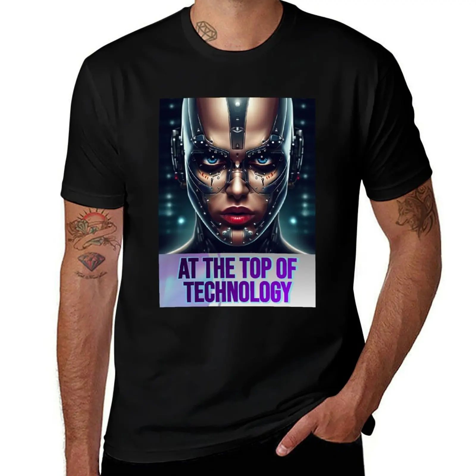 

At The Top Of Technology T-Shirt T-shirts man summer clothes gifts for boyfriend men clothing
