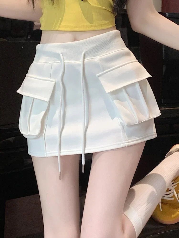 

ay High Waist A-Line Skirt Women's Summer Spor Anti-Light Walking ort Skirt Korean Sle Commute Polyester Fiber