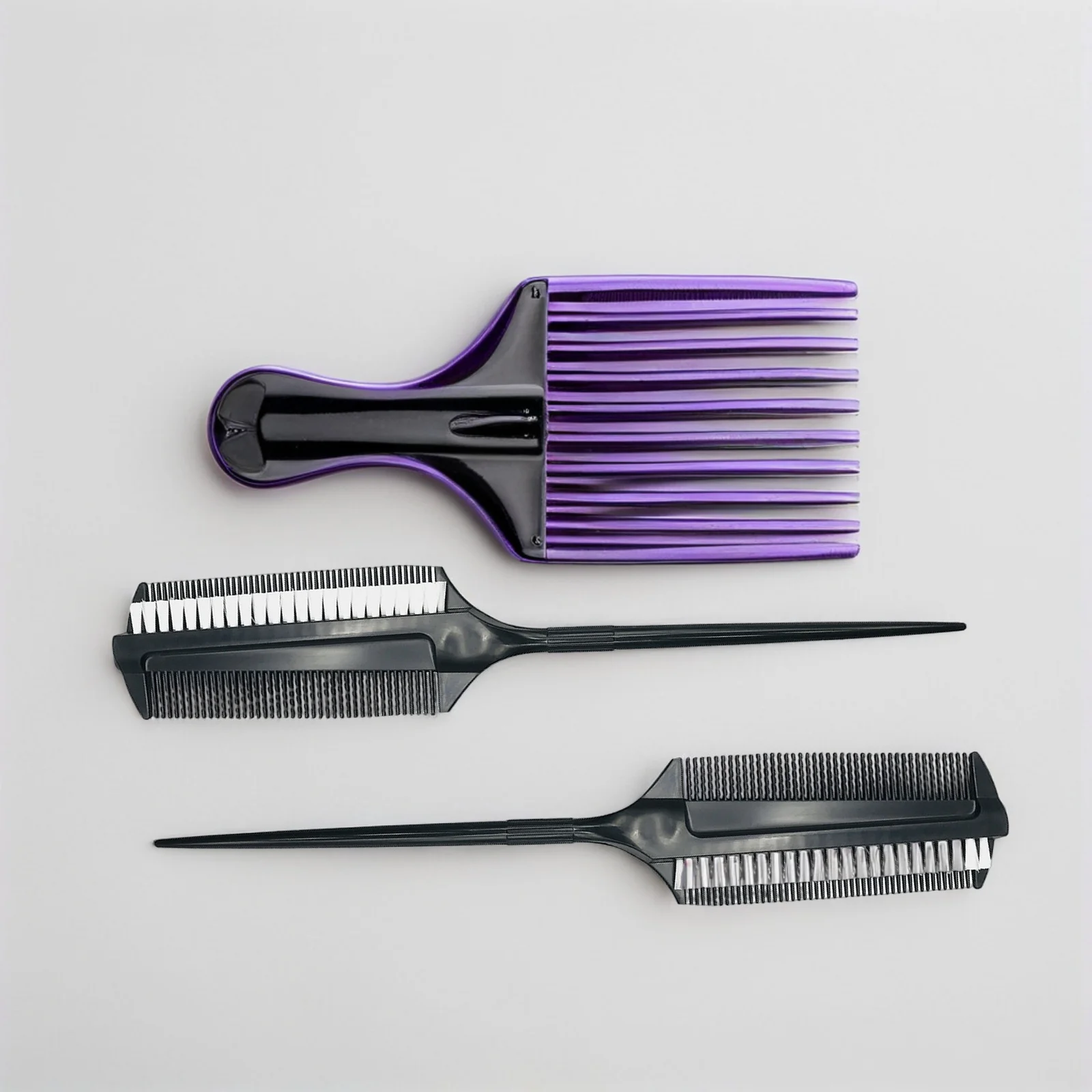 

2pcs Hair Dye Comb Brush Double Sided Reusable Hair Color Applicator For Salon Home Diy Use Tinting Painting Tool