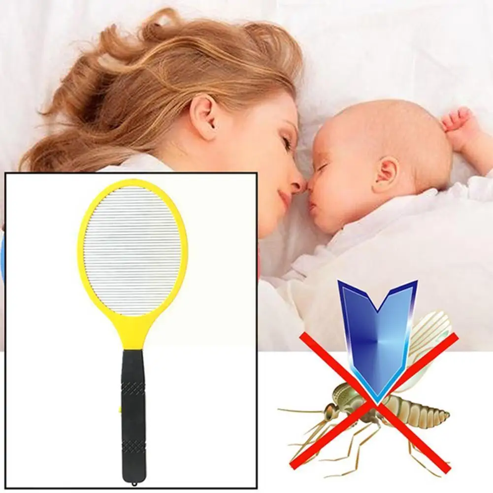 Electric Handheld Bug Zapper Insect Fly Swatter Racket Portable Killer Electric Single Layer Pest Mosquitos Mosquito Swatte H9j0