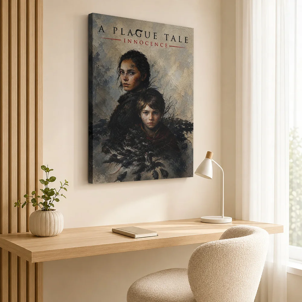 A Plague Tale Innocence Game Framed Canvas Poster Personalized Photo Expressive Illustration Wall Art For Film Screening Room