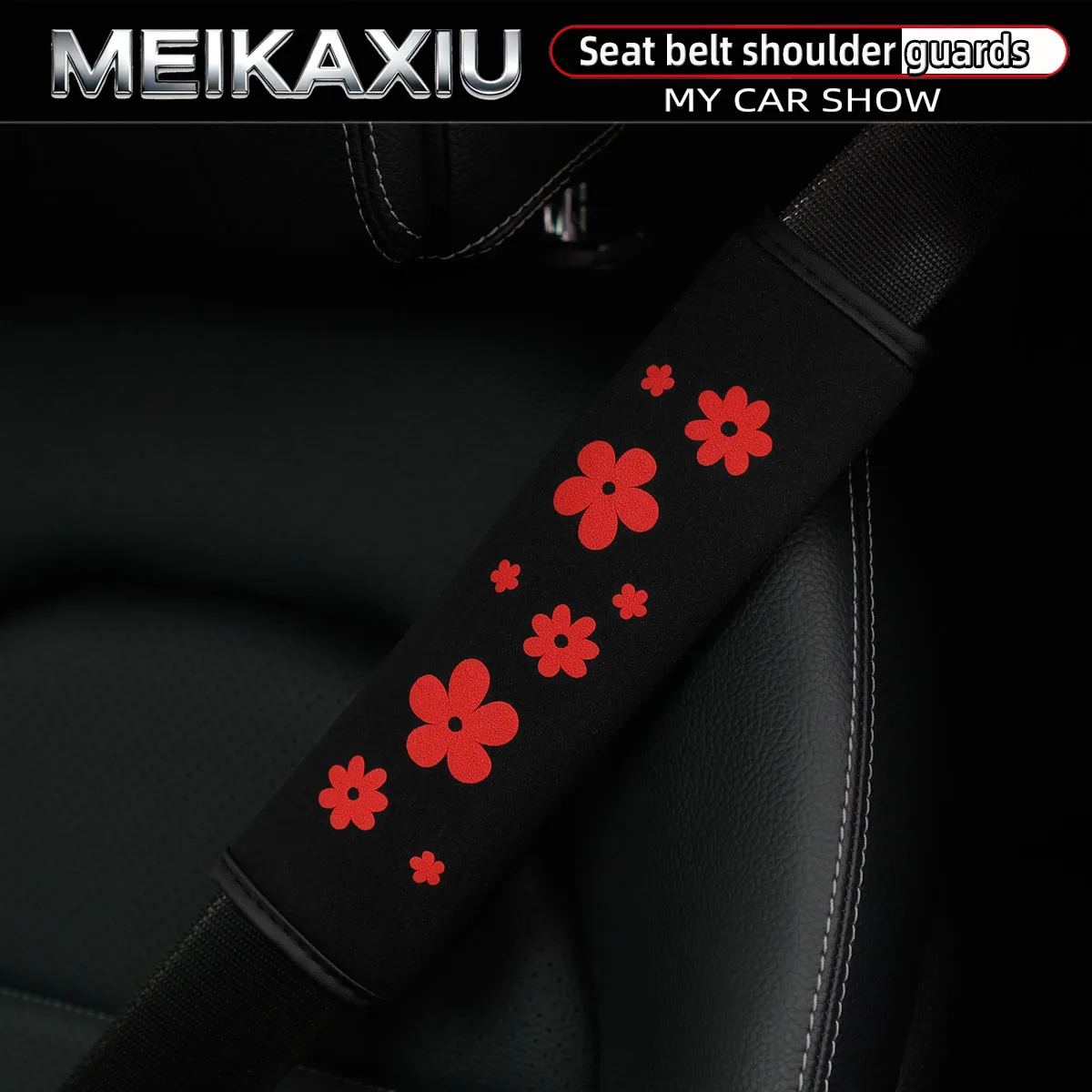 1 oder 2 Stück 3D-Blumen-Schaumstoff-Auto-Schultergurt-Abdeckung, Sicherheitsgurt-Dekoration, Auto-Zubehör, universell für Frauen