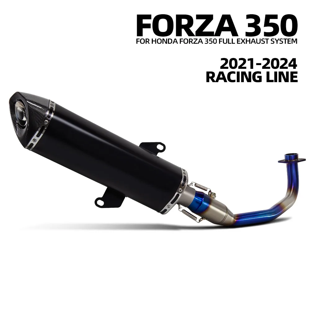 

Полная выхлопная система мотоцикла для Honda Forza350 NSS350 2021-2024, длинный глушитель с синей передней трубой DB Killer Connect