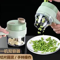 Gatling electric vegetable slicer, kitchen and household garlic mixer, multifunctional electric food processor, garlic grinder