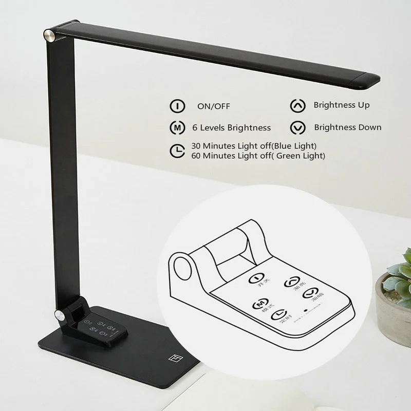 Imagem -06 - Ultrafinos 10w Luz do Escritório Desktop Ferro Conduziu a Lâmpada de Mesa para o Trabalho e Estudo com Brilho Cores Controle Toque