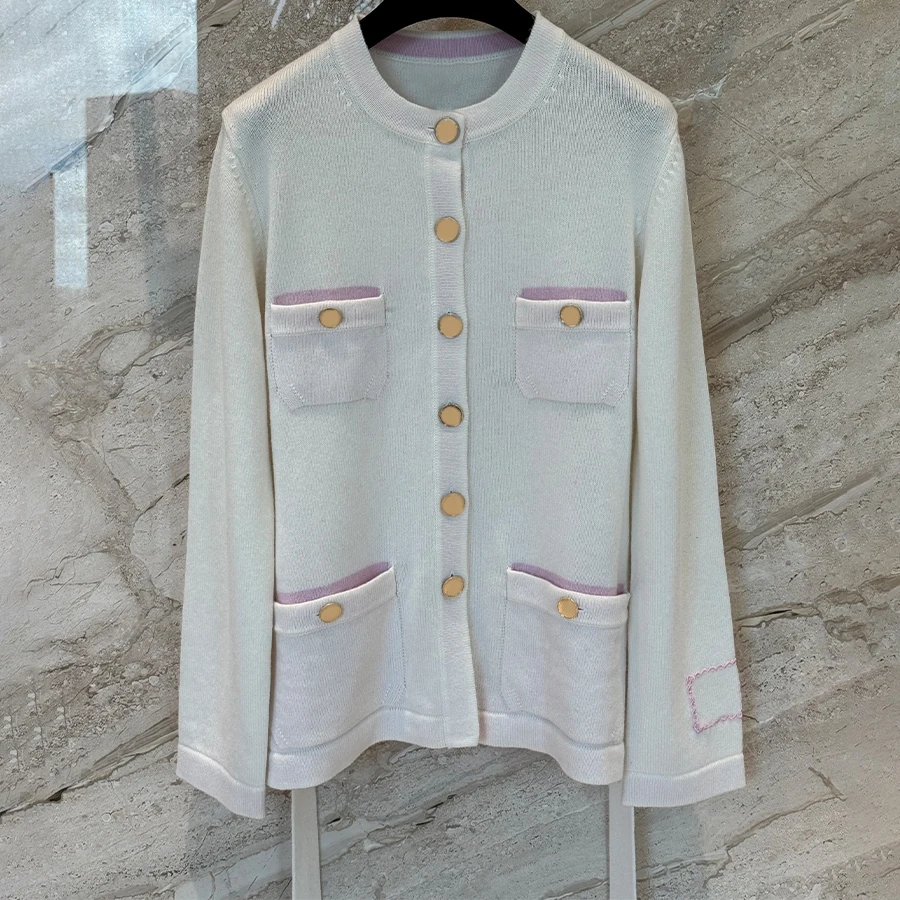 

NIGO Women's Spring/Fall Belted Solid-Color Crew Neck Cashmere Knit Long-Sleeve Cardigan Ngvp #nigo2358