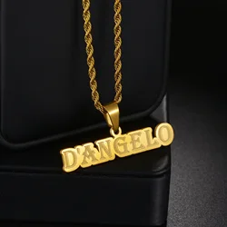 Acheerup Personalized Engrave Name Necklace for Women Stainless Steel Custom Letters Twist Link Chain Pendant Jewelry Men Gifts
